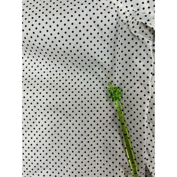 J Crew Top Women's 00 Button Up Boy Shirt Polka Dot Long Sleeve Blouse - Picture 10 of 10